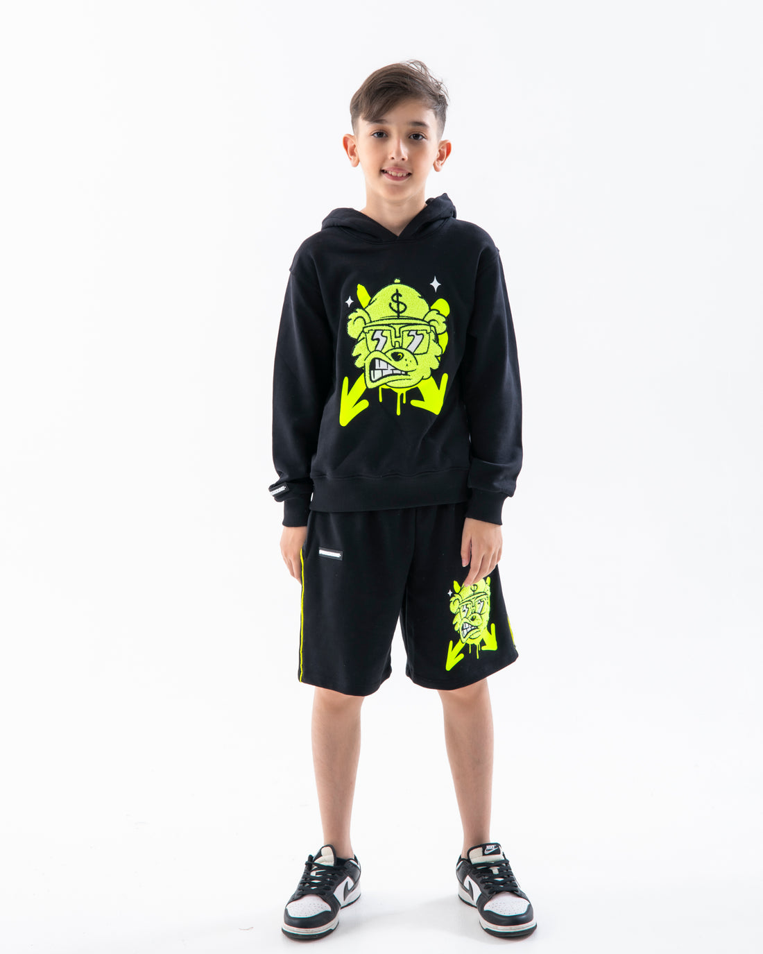 GRAFFITI BEAR REGULAR HOODIE BLK