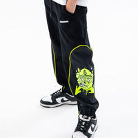 GRAFFITI BEAR BAGGY PANTS BLK