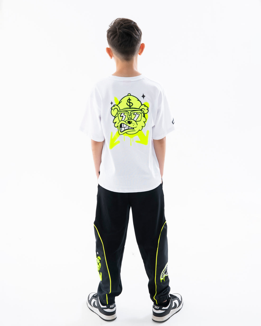 GRAFFITI BEAR BAGGY PANTS BLK