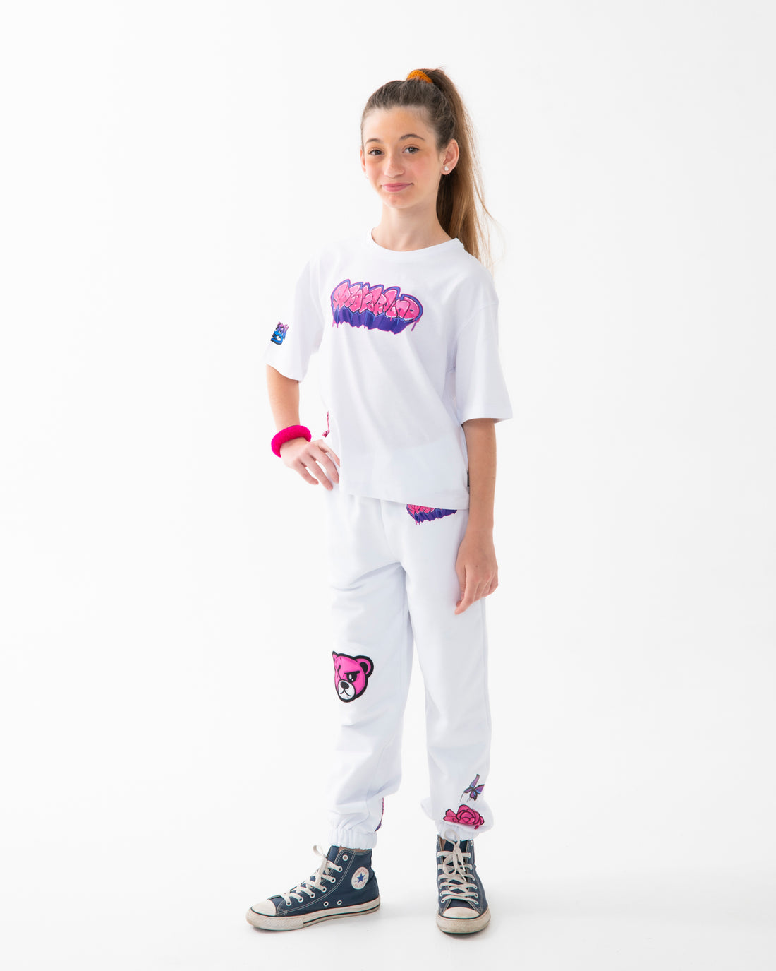 GIRLY GRAFFITI WHITE T-SHIRT