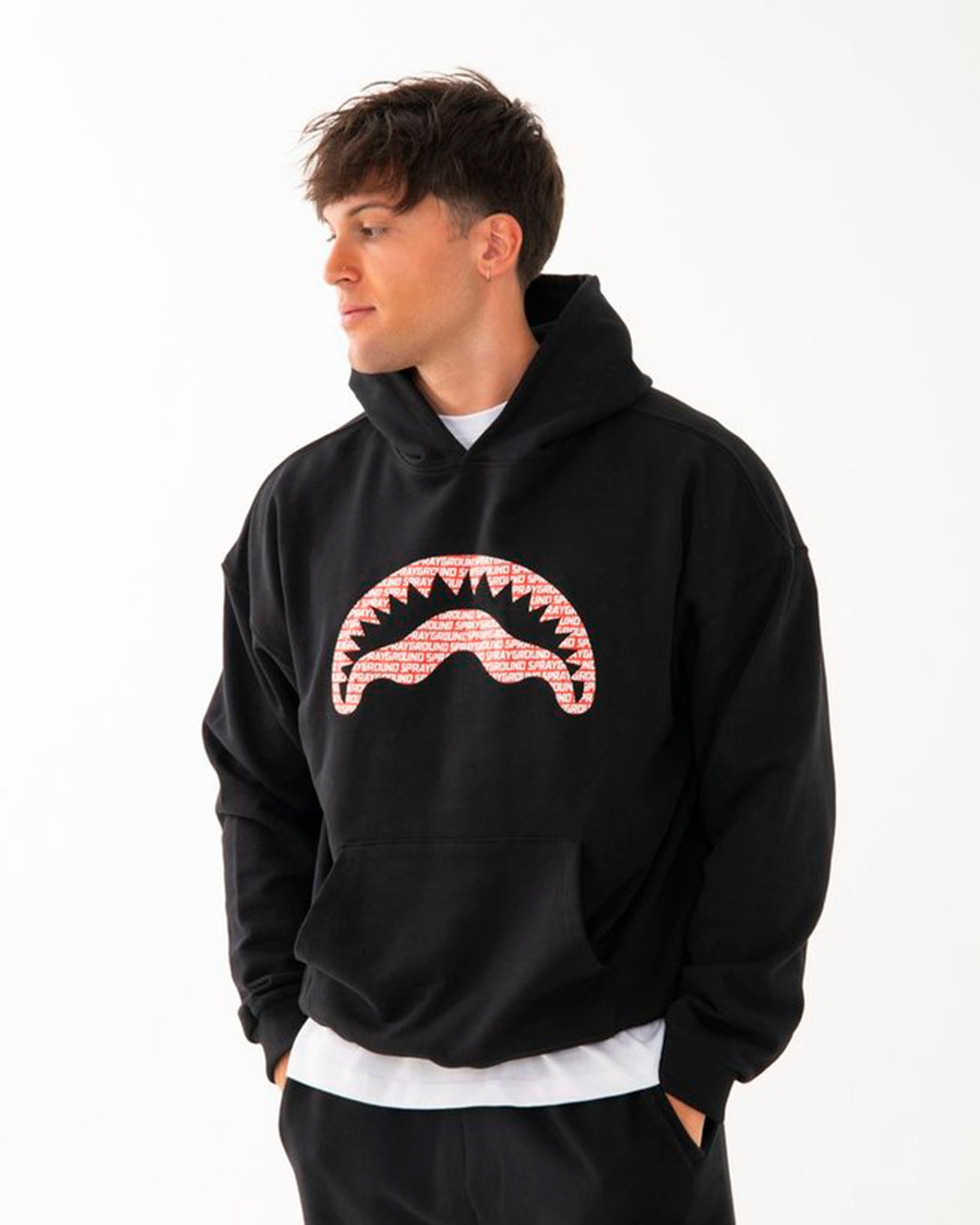 LOGO MOUTH CORE COMFY HOODIE BLK