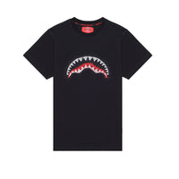 SCRIBBLE EMBROIDERY SHARK REG T-SHIRT BLK