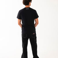 SCRIBBLE EMBROIDERY SHARK REG T-SHIRT BLK
