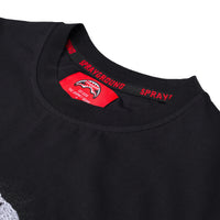 SCRIBBLE EMBROIDERY SHARK REG T-SHIRT BLK
