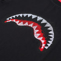 SCRIBBLE EMBROIDERY SHARK REG T-SHIRT BLK