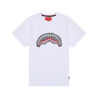 SCRIBBLE EMBROIDERY SHARK REG T-SHIRT WHT