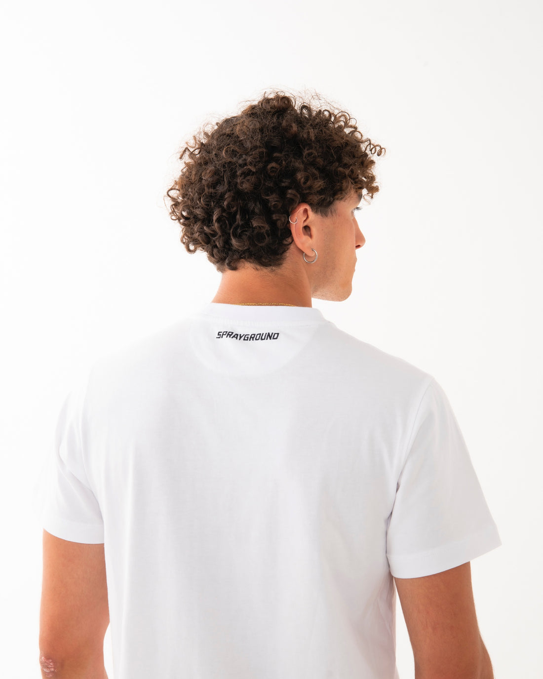 SCRIBBLE EMBROIDERY SHARK REG T-SHIRT WHT