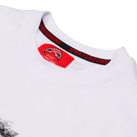 SCRIBBLE EMBROIDERY SHARK REG T-SHIRT WHT