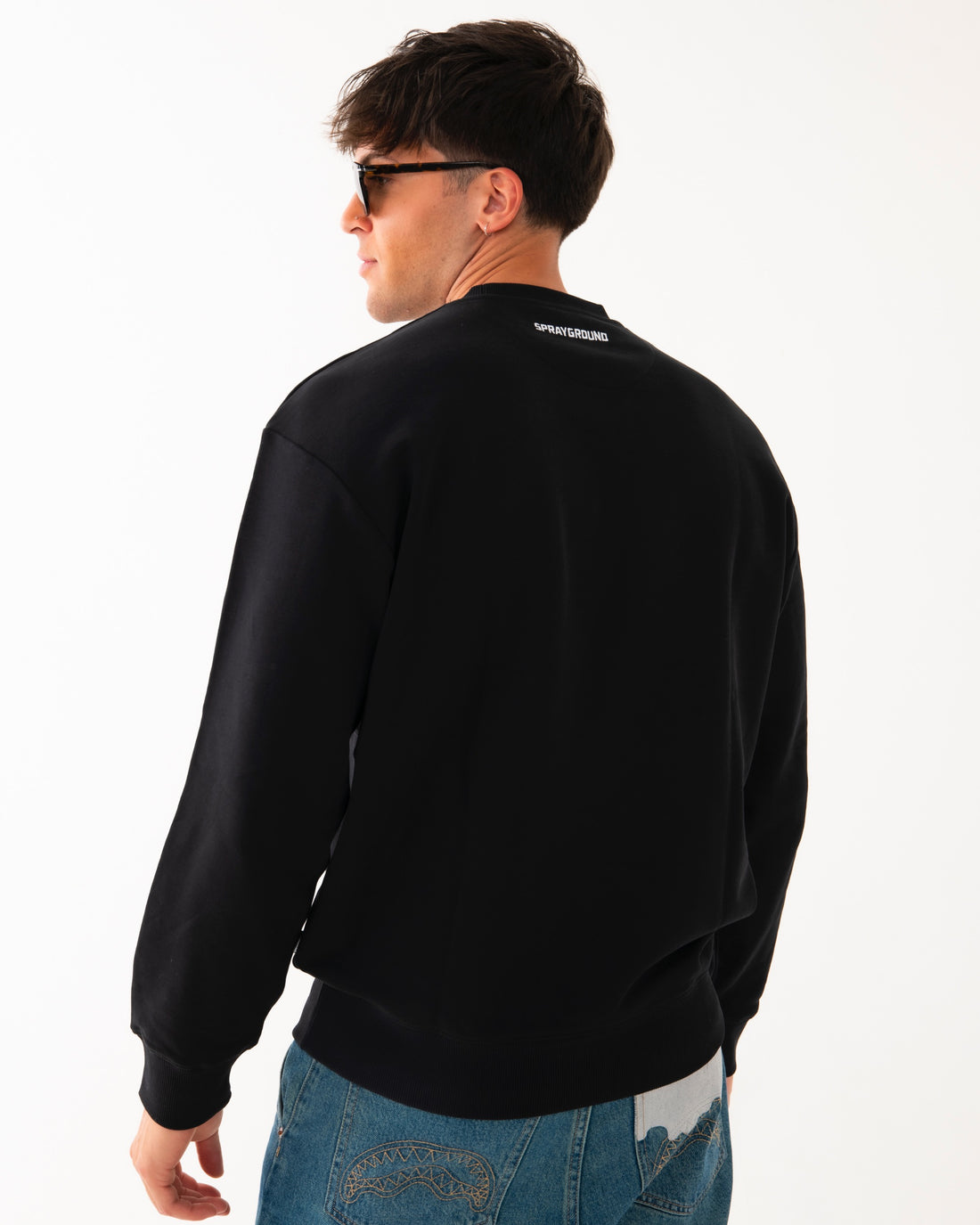 SCRIBBLE EMBROIDERY SHARK CREW BLK