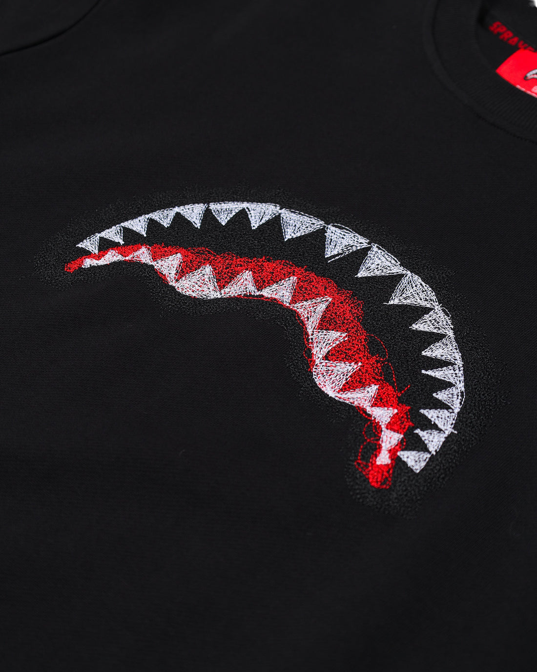 SCRIBBLE EMBROIDERY SHARK CREW BLK