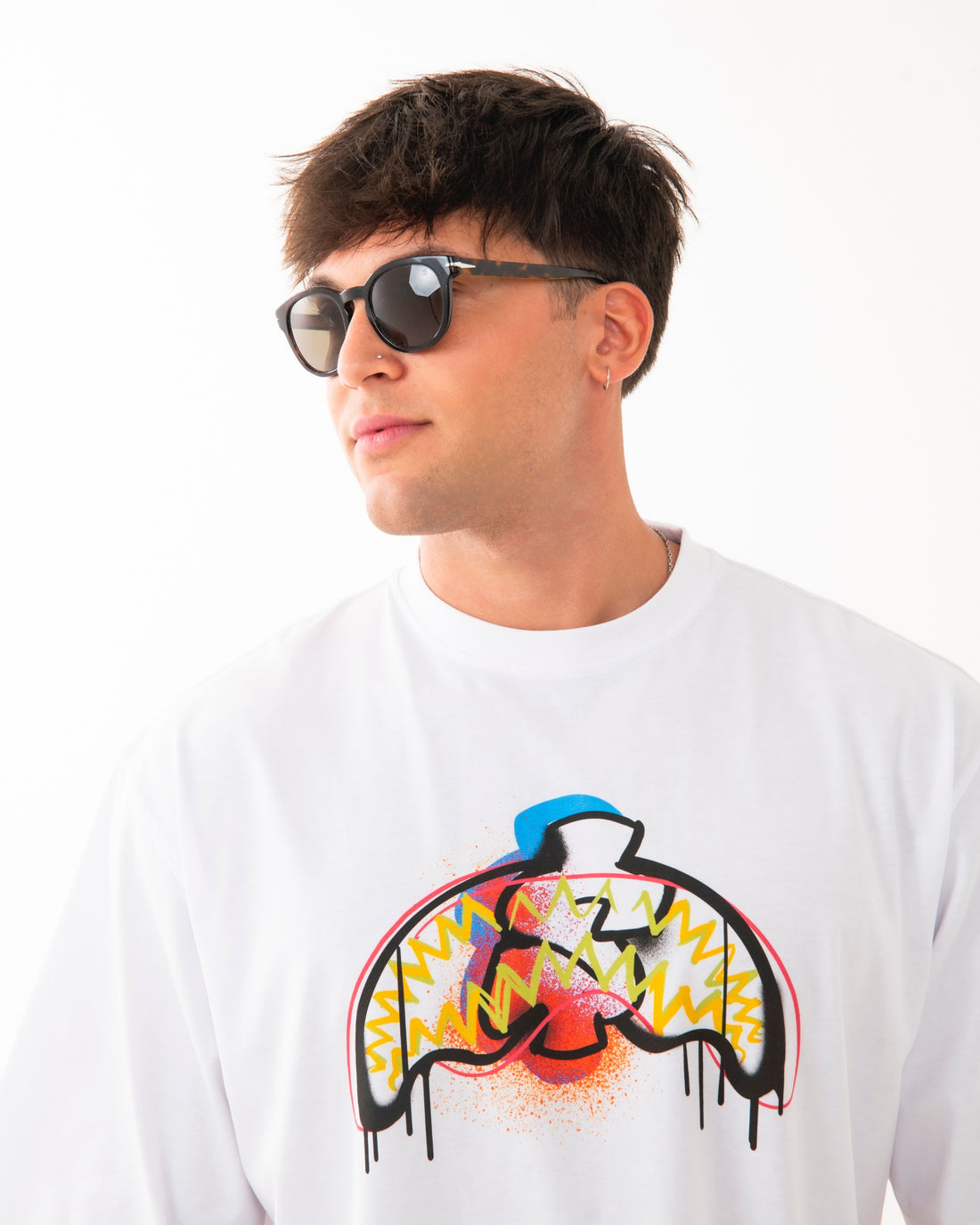 MONEY MAKES THE WORLD BOXY T-SHIRT WHT