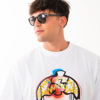 MONEY MAKES THE WORLD BOXY T-SHIRT WHT
