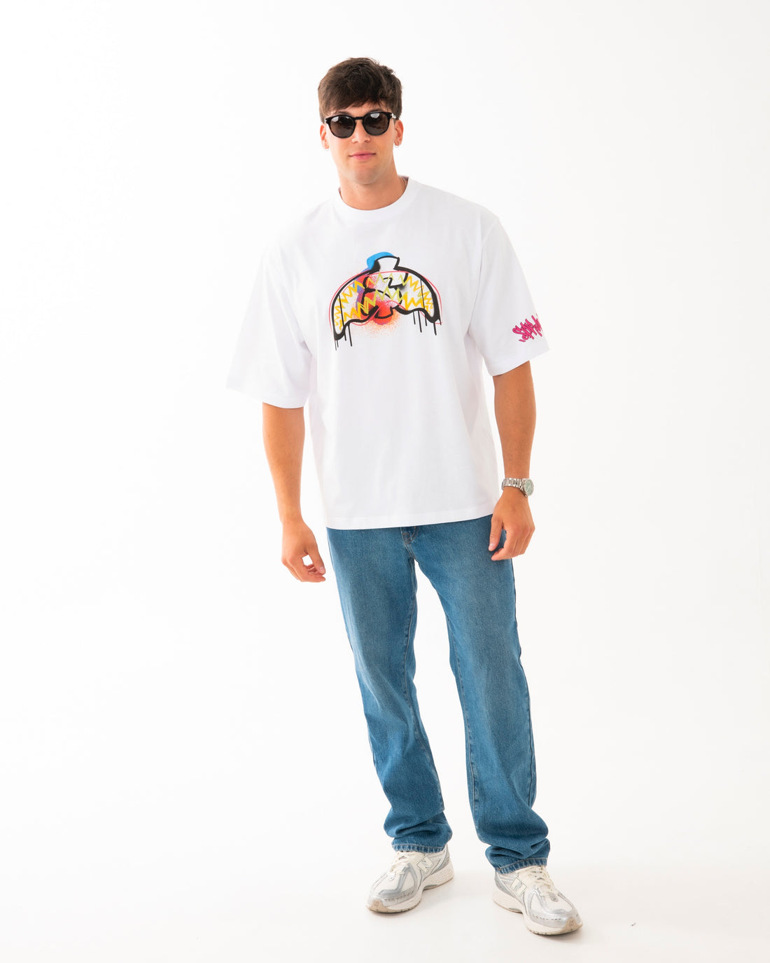 MONEY MAKES THE WORLD BOXY T-SHIRT WHT