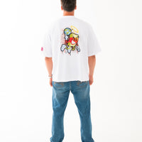 MONEY MAKES THE WORLD BOXY T-SHIRT WHT