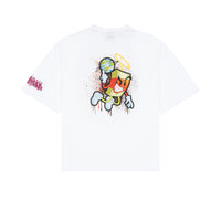 MONEY MAKES THE WORLD BOXY T-SHIRT WHT