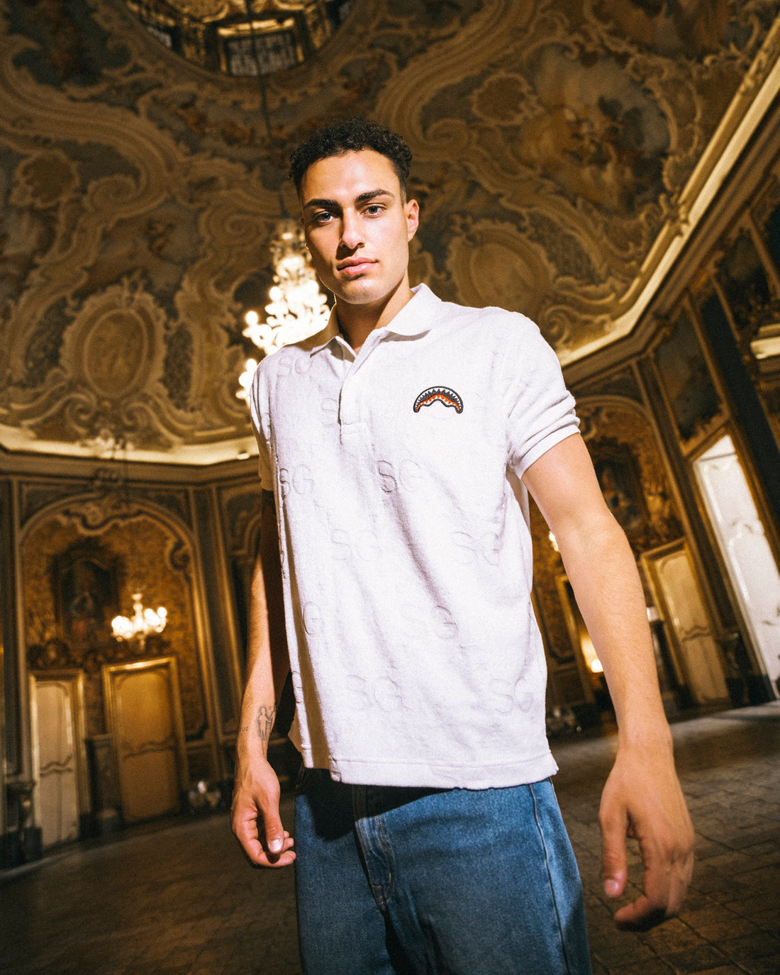 SG JAQUARD POLO SHIRT WHT