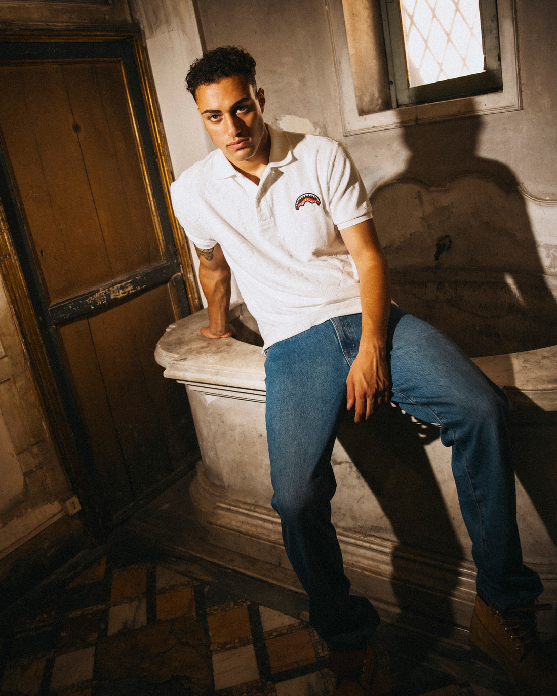 SG JAQUARD POLO SHIRT WHT