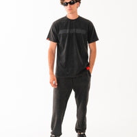STONE WASHED MELTED SHARK NEW REG T-SHIRT BLK