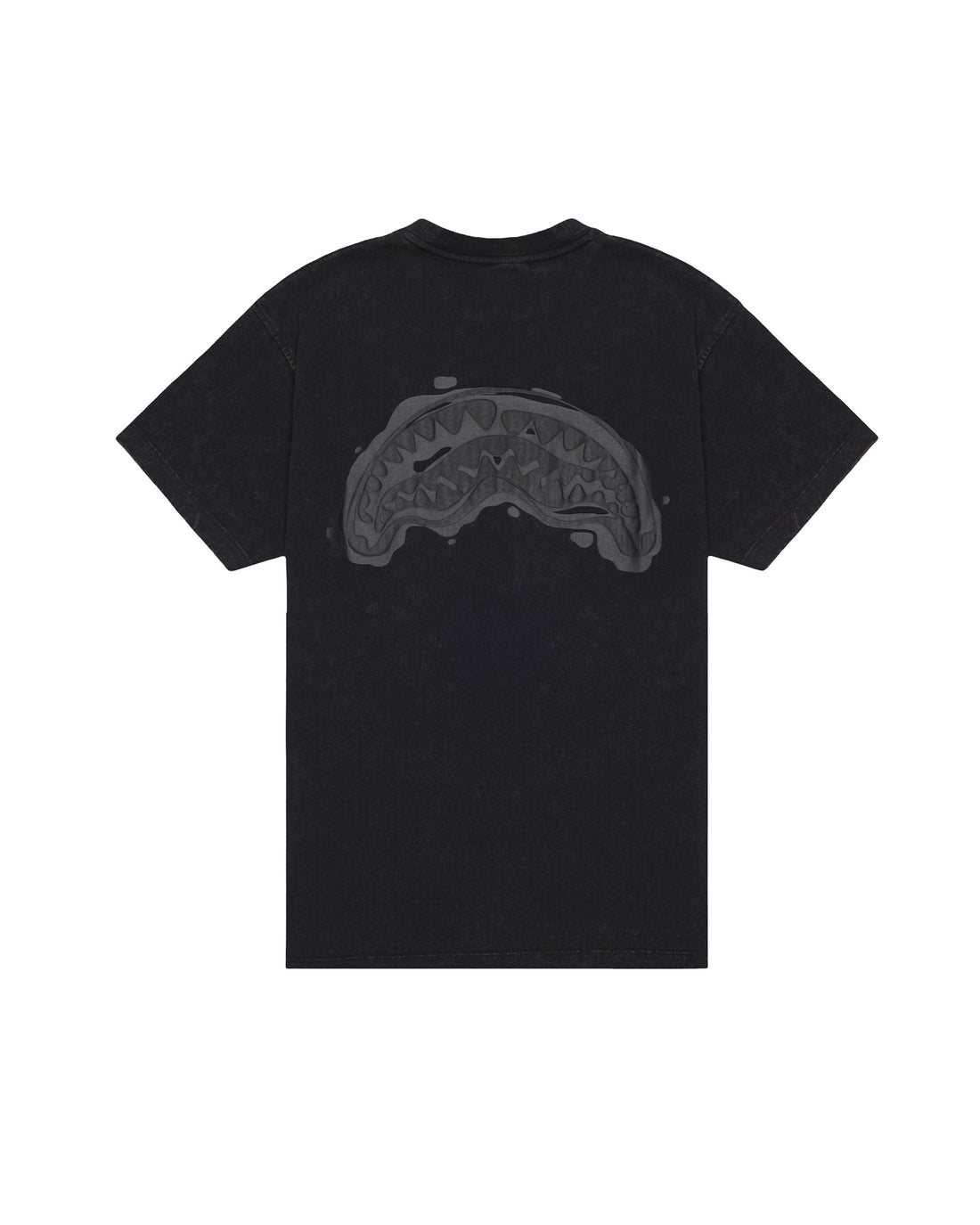 STONE WASHED MELTED SHARK NEW REG T-SHIRT BLK