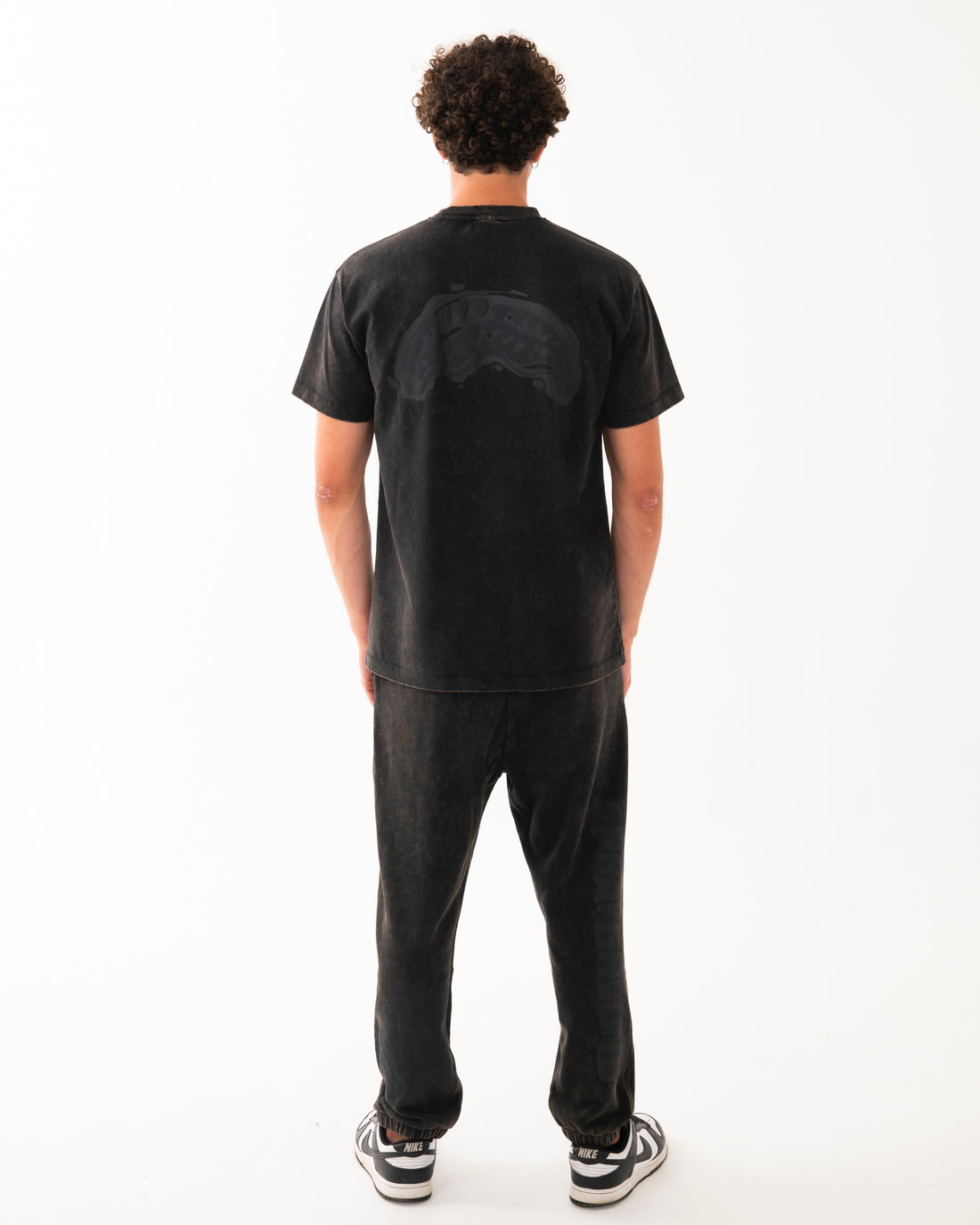 STONE WASHED MELTED SHARK NEW REG T-SHIRT BLK