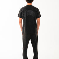 STONE WASHED MELTED SHARK NEW REG T-SHIRT BLK