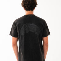 STONE WASHED MELTED SHARK NEW REG T-SHIRT BLK