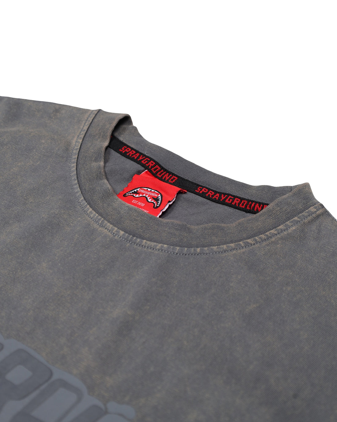 STONE WASHED MELTED SHARK REG T-SHIRT GREY