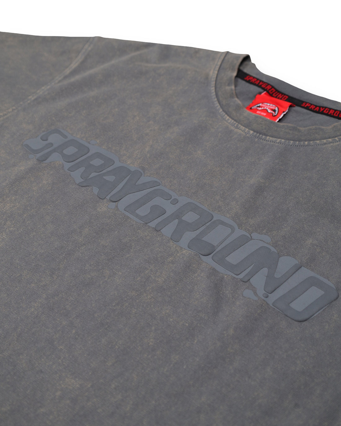 STONE WASHED MELTED SHARK REG T-SHIRT GREY