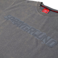 STONE WASHED MELTED SHARK REG T-SHIRT GREY