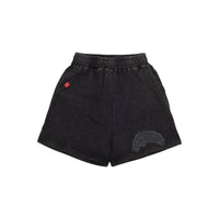 STONE WASHED MELTED SHARK SHORTS BLK