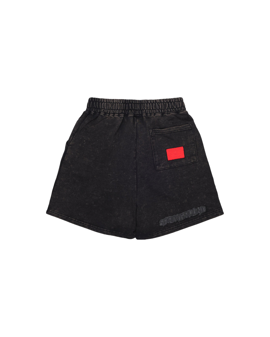 STONE WASHED MELTED SHARK SHORTS BLK