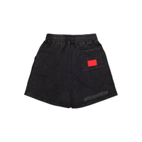 STONE WASHED MELTED SHARK SHORTS BLK