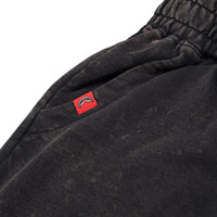STONE WASHED MELTED SHARK SHORTS BLK