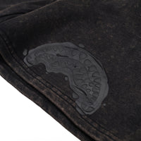 STONE WASHED MELTED SHARK SHORTS BLK