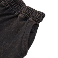 STONE WASHED MELTED SHARK SHORTS BLK