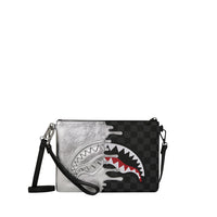 SILVER SIDE DRIP BLACK CHECK CROSSBODY POUCHETTE
