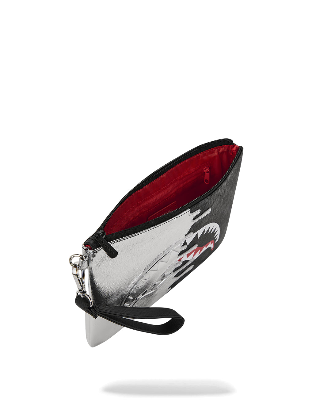 SILVER SIDE DRIP BLACK CHECK CROSSBODY POUCHETTE