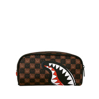 SHARKS IN PARIS WTF BUBBLE BROWN CHECK POUCH