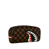 SHARKS IN PARIS WTF BUBBLE BROWN CHECK POUCH