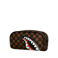 SHARKS IN PARIS WTF BUBBLE BROWN CHECK POUCH