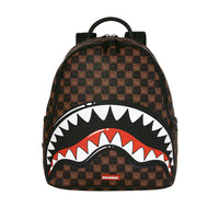 SHARKS IN PARIS WTF BUBBLE BROWN CHECK SAVAGE BACKPACK