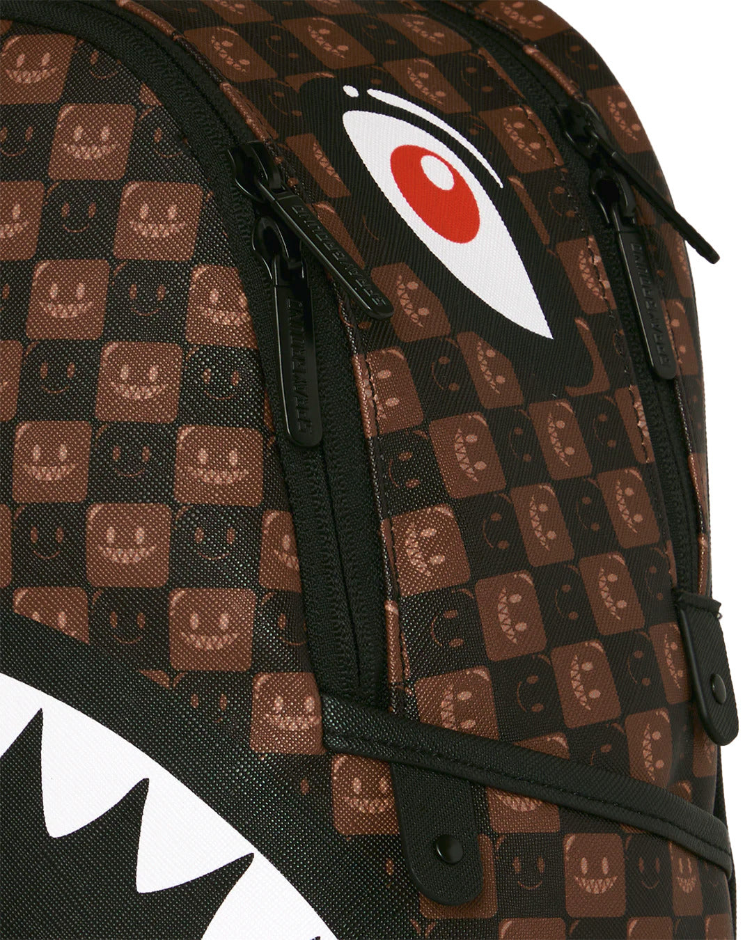 SHARKS IN PARIS WTF BUBBLE BROWN CHECK SAVAGE BACKPACK