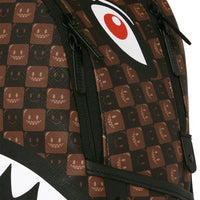 SHARKS IN PARIS WTF BUBBLE BROWN CHECK SAVAGE BACKPACK