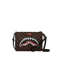 SHARKS IN PARIS WTF BUBBLE BROWN CHECK CROSSOVER CLUTCH