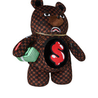 SHARKS IN PARIS WTF BUBBLE BROWN CHECK MONEYBEAR BACKPACK