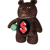 SHARKS IN PARIS WTF BUBBLE BROWN CHECK MONEYBEAR BACKPACK