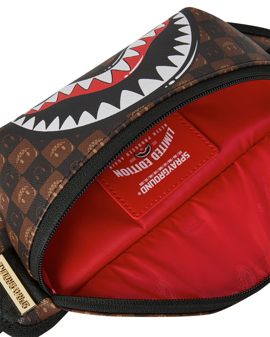 SHARKS IN PARIS WTF BUBBLE BROWN CHECK CROSSBODY