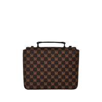 SHARKS IN PARIS WTF BUBBLE BROWN CHECK HANDBAG