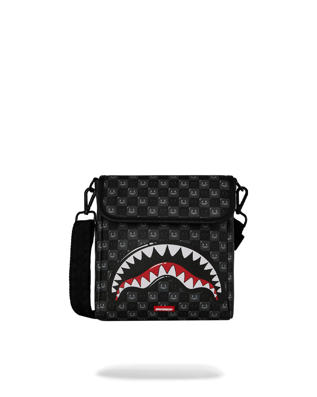 SHARKS IN PARIS WTF BUBBLY BLACK CHECK MESSENGER SLING