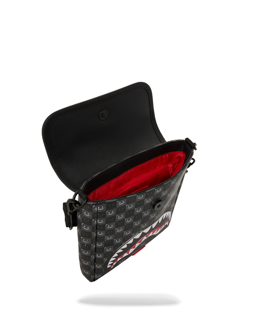 SHARKS IN PARIS WTF BUBBLY BLACK CHECK MESSENGER SLING